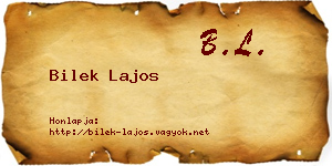 Bilek Lajos névjegykártya
